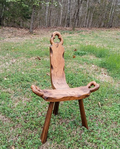 Vintage wood birthing chair - vintage,