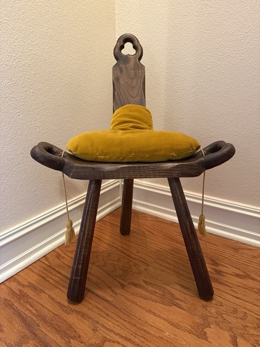 Antique wood birthing chair - antique,